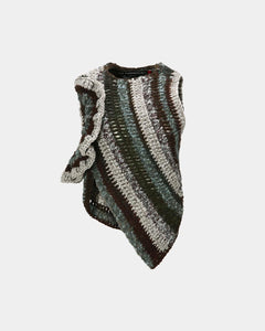 기타 OAKBERRY FRILL ROUNDING HAND KNITTED TOP atb1359w(BROWN / BLUE)