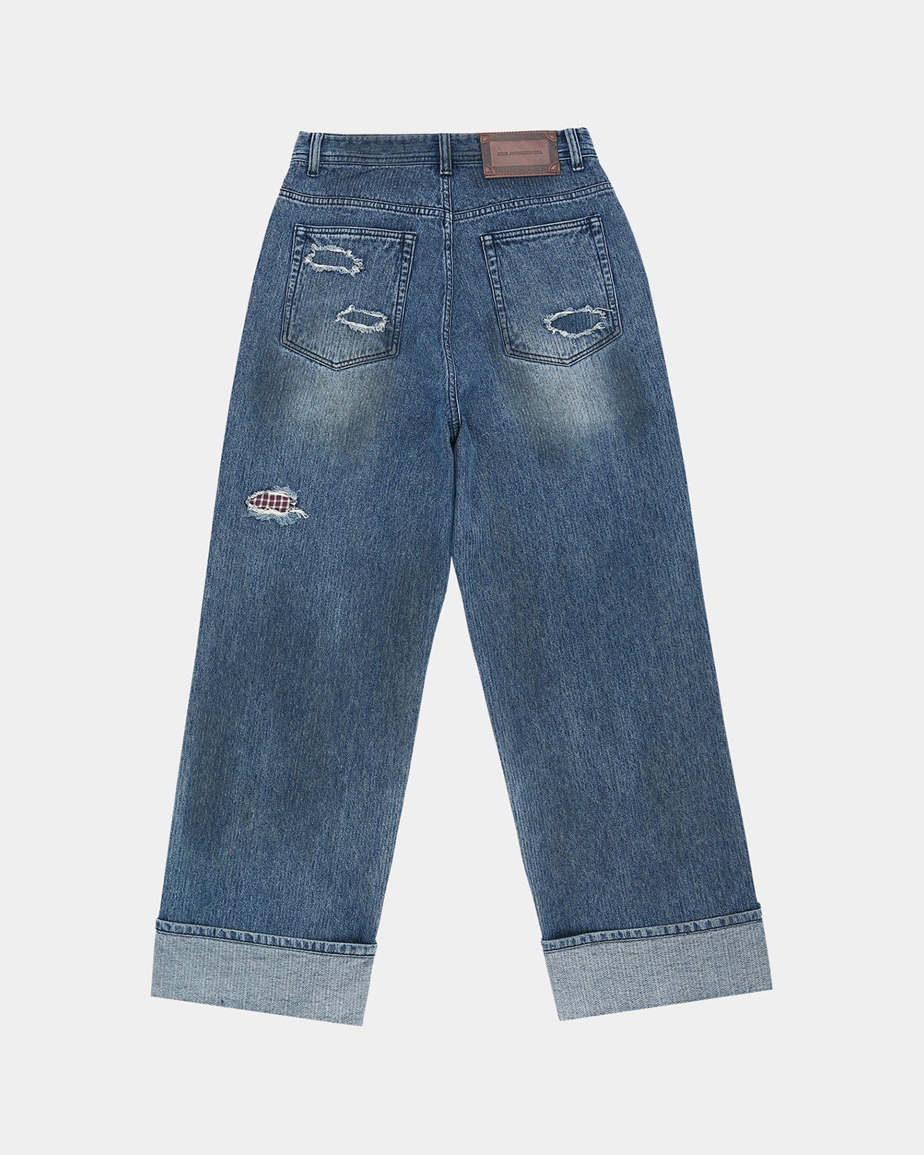 RESTOCK] OIL WASHED ROLLED UP JEANS apa889w(BLUE) – Andersson Bell