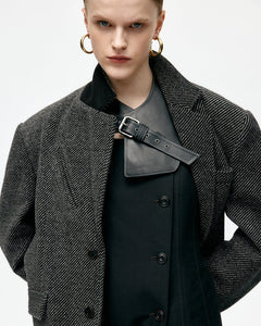 기타 ONE UNISEX LEATHER SLASH SCARF aaa489u(BLACK)
