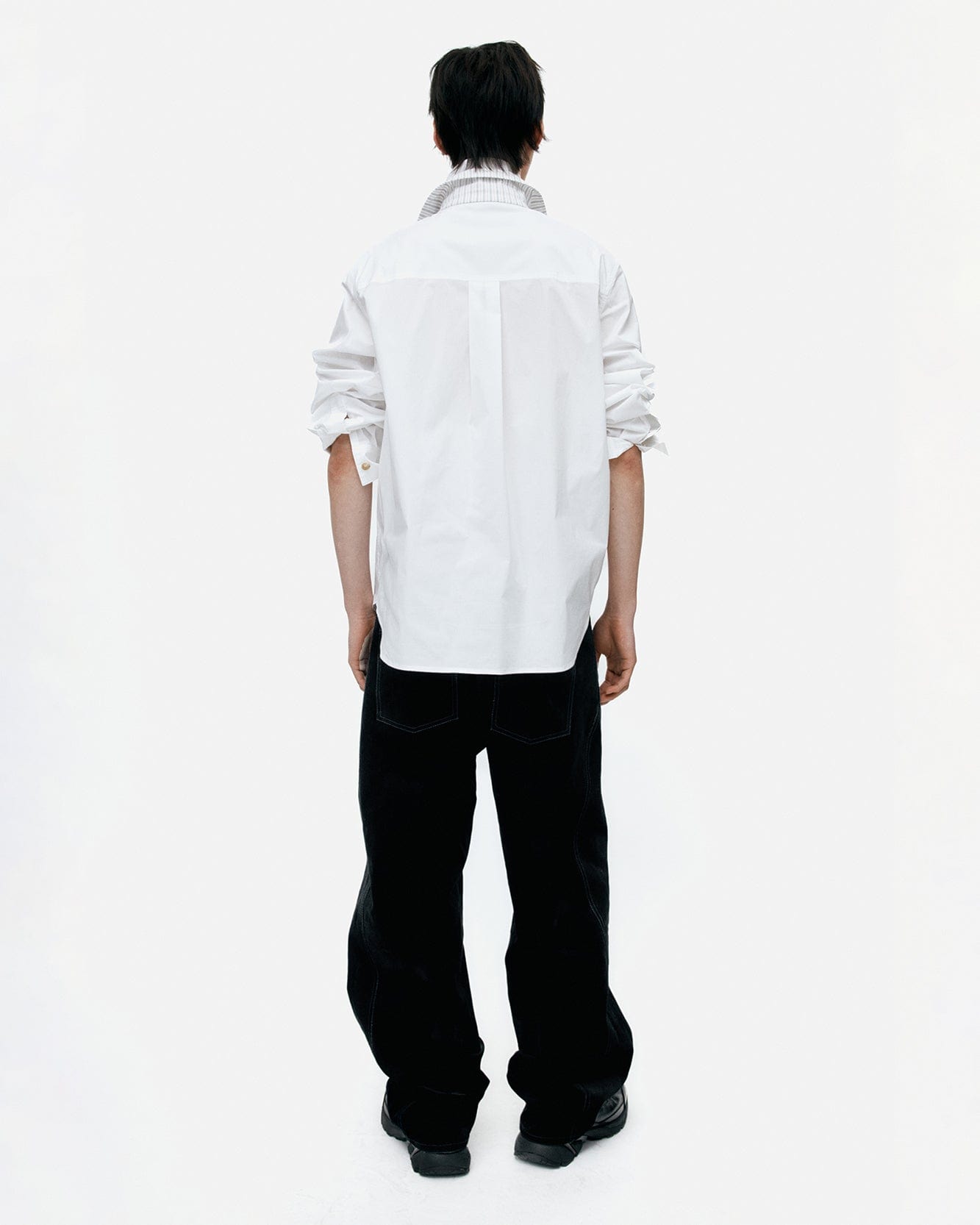 기타 OPEN COLLAR LAYERED SHIRTS atb1341m(WHITE)