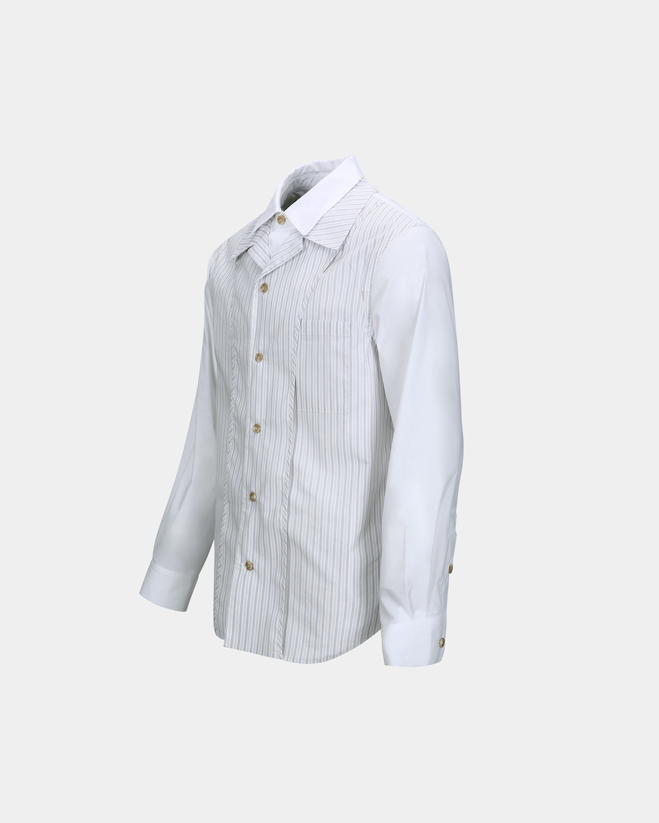 기타 OPEN COLLAR LAYERED SHIRTS atb1341m(WHITE)