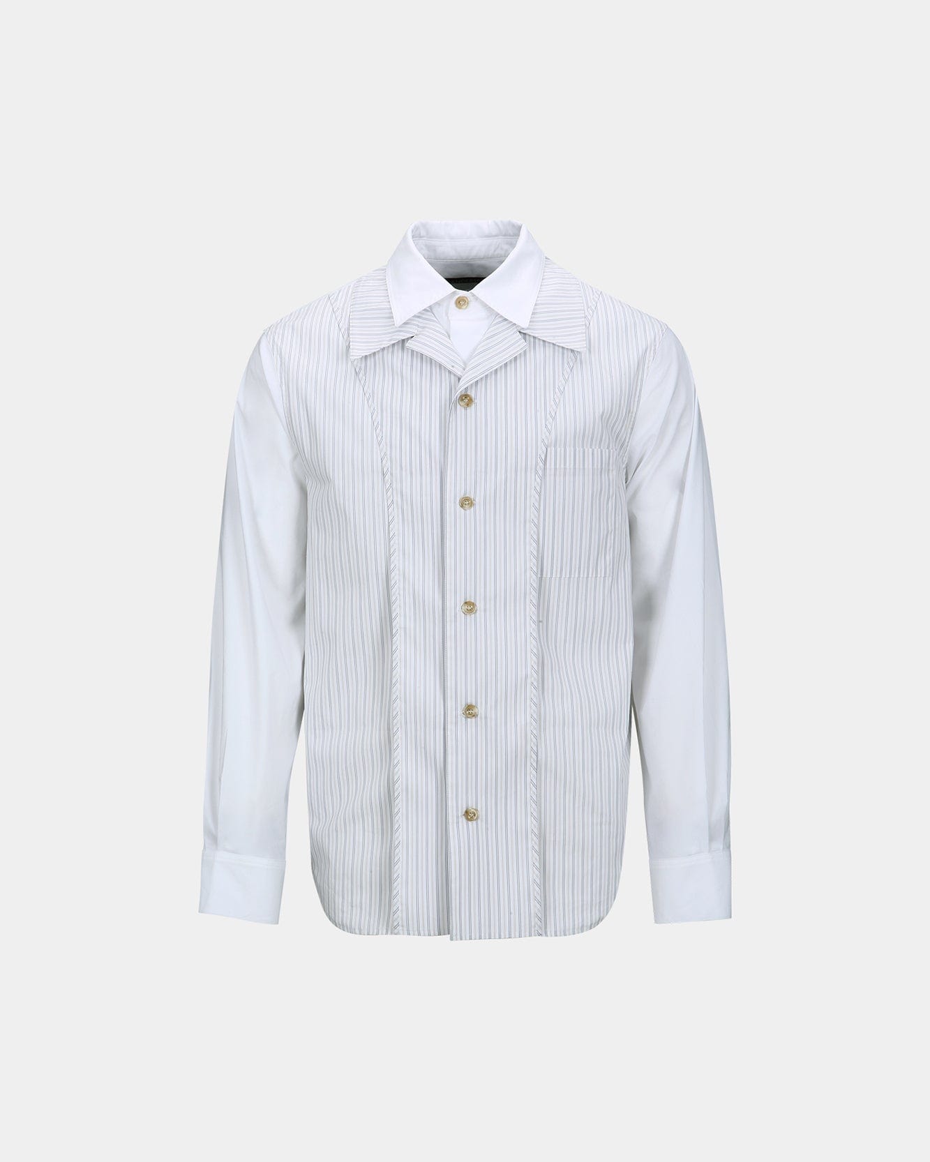 기타 OPEN COLLAR LAYERED SHIRTS atb1341m(WHITE)