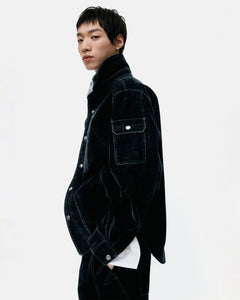 기타 PADDED VELVET DENIM SHIRT atb1374m(BLACK)