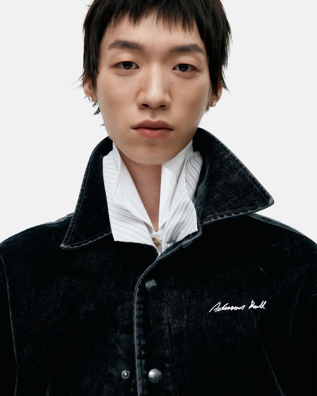 기타 PADDED VELVET DENIM SHIRT atb1374m(BLACK)