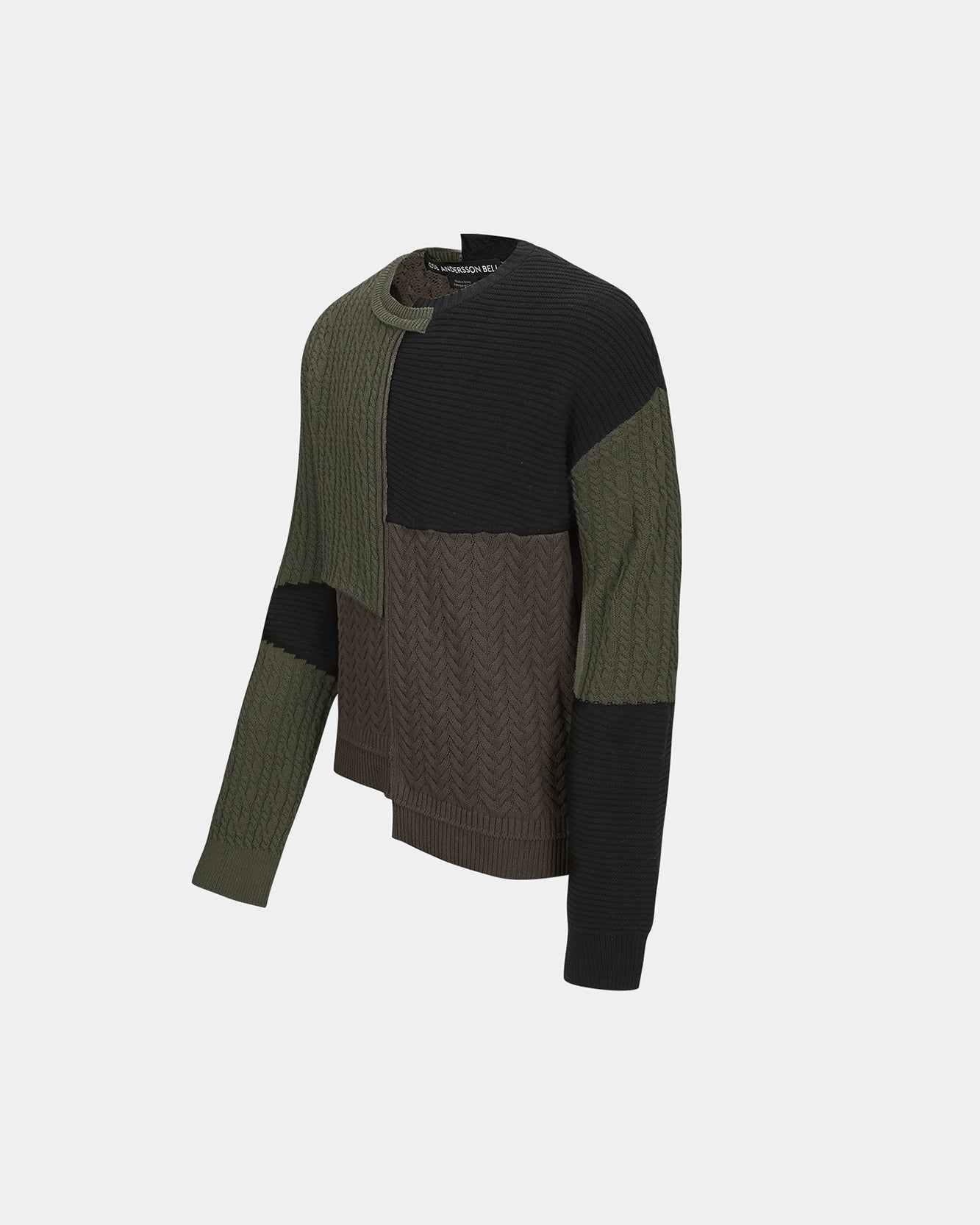 기타 PATCHWORK ASYMMETRIC CREWNECK SWEATER atb1330m(MULTI)