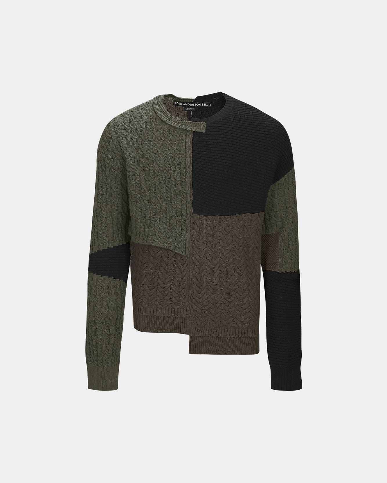 기타 PATCHWORK ASYMMETRIC CREWNECK SWEATER atb1330m(MULTI)