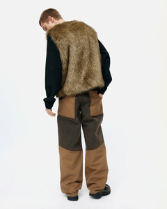 기타 PATCHWORK CARPENTER WIDE-LEG JEANS apa839m(BROWN)