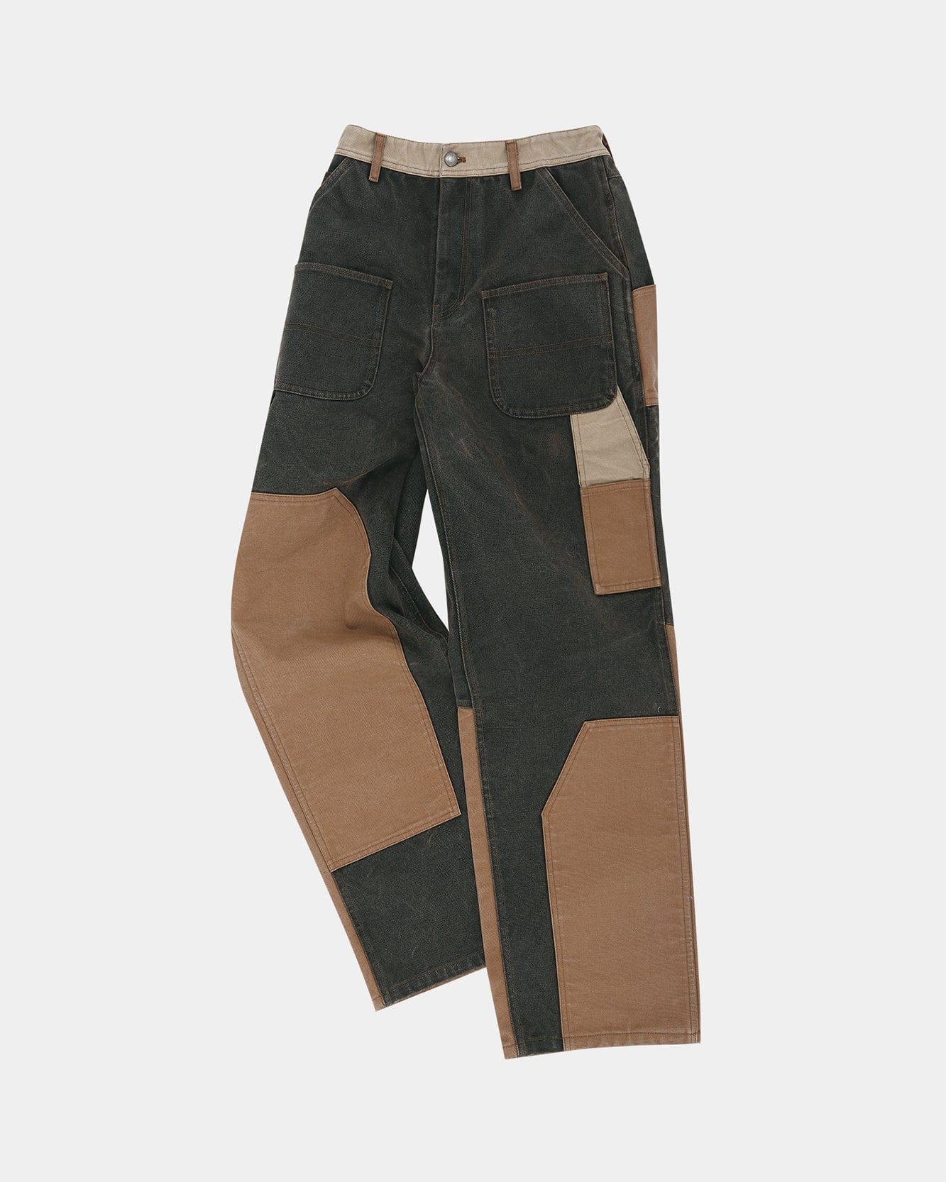 PATCHWORK CARPENTER WIDE-LEG JEANS apa839m(BROWN) – Andersson Bell
