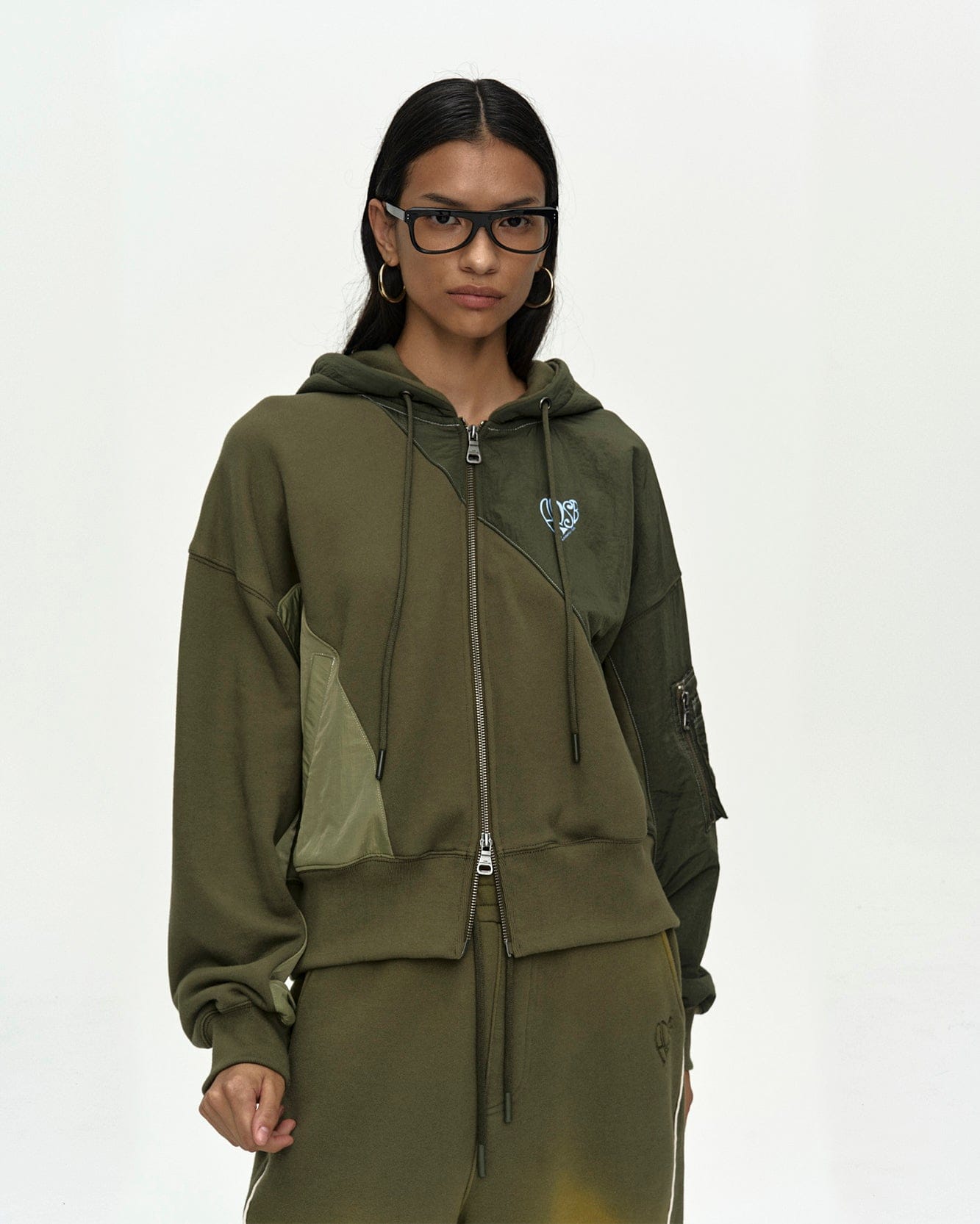PATCHWORK MA-1 HOODIE ZIP UP atb1507w(KHAKI) – Andersson Bell