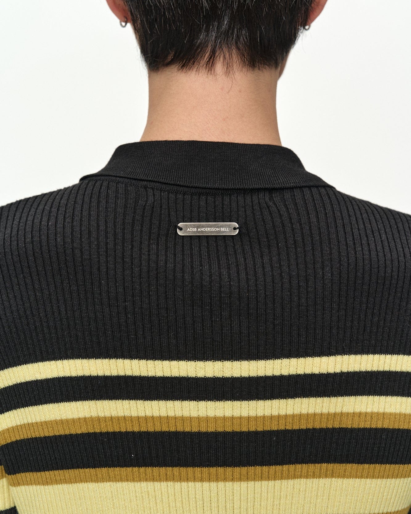 PITT STRIPE POLO SWEATER atb1532m(BLACK/LEMON) – Andersson Bell