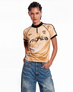 PRINTED FOOTBALL ZIP-UP TOP atb1489w(GOLD) – Andersson Bell