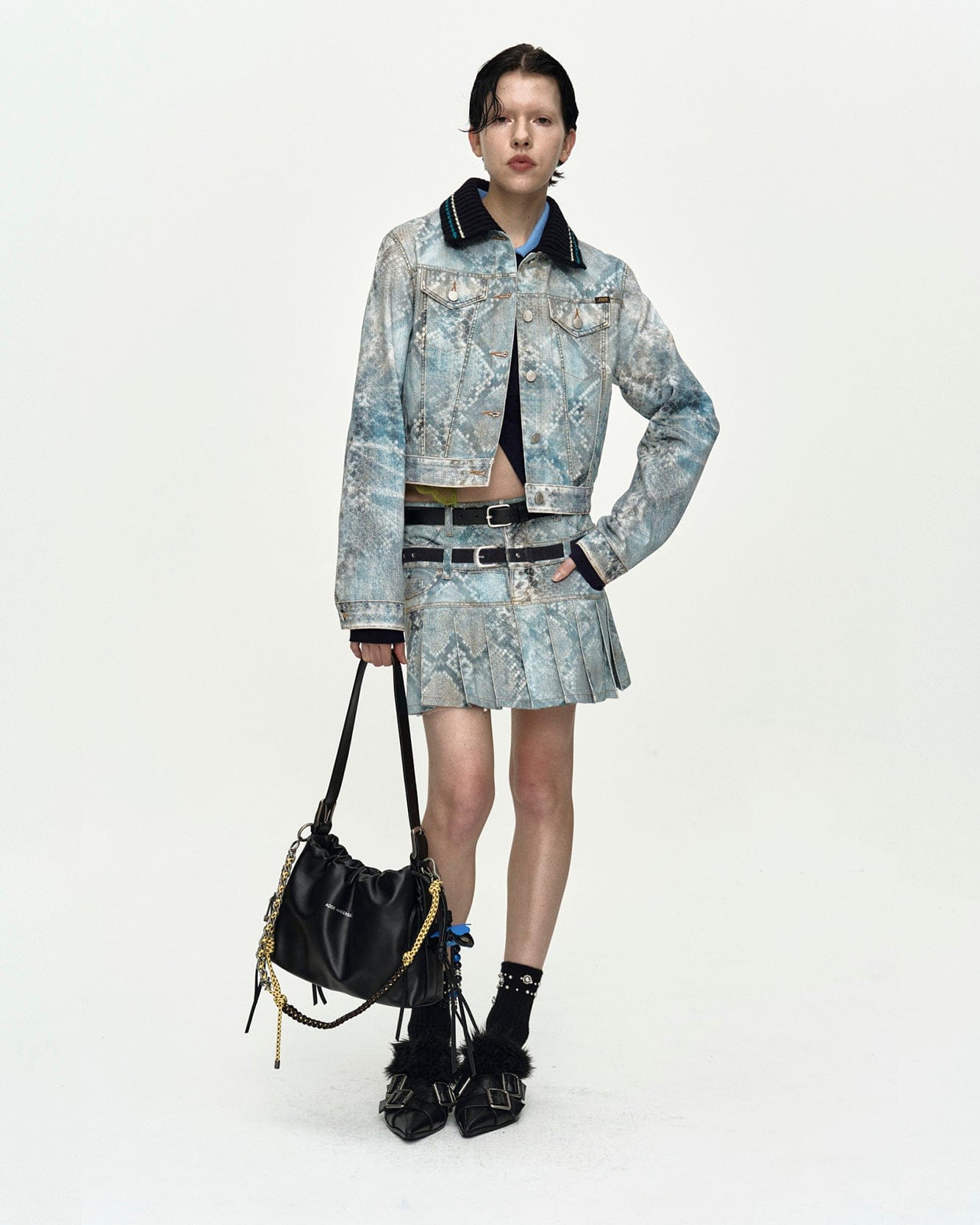 PYTHON FADE DENIM PRINTED JACKET awa750w(BLUE) – Andersson Bell