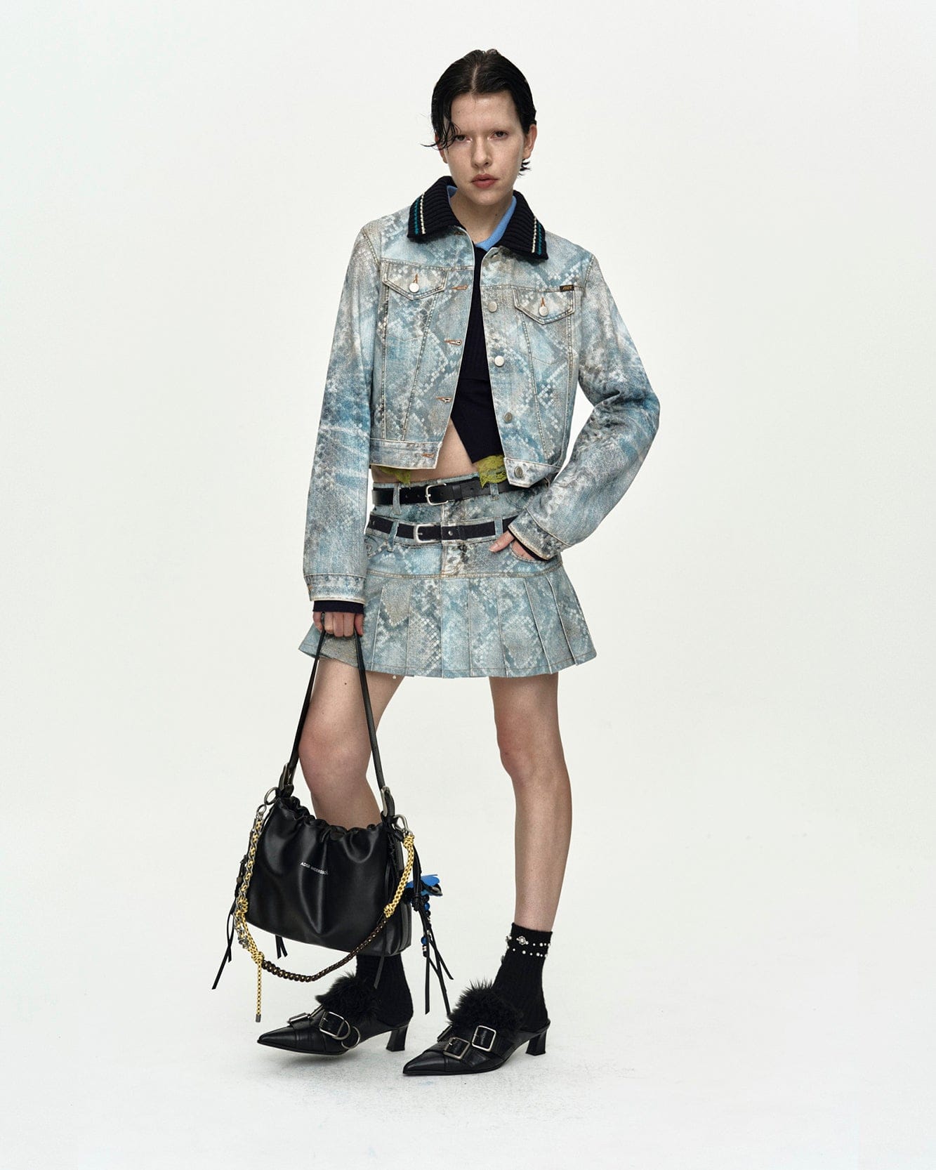 PYTHON FADE DENIM PRINTED JACKET awa750w(BLUE) – Andersson Bell