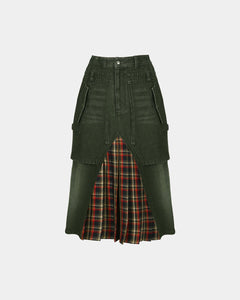 기타 RAPTOR LAYERED PLEATS SKIRT apa860w(WASHED GREEN)