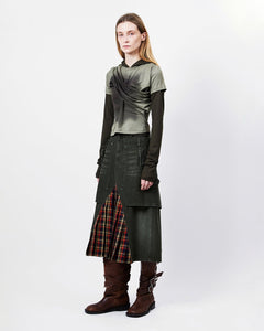 기타 RAPTOR LAYERED PLEATS SKIRT apa860w(WASHED GREEN)