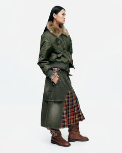 기타 RAPTOR LAYERED PLEATS SKIRT apa860w(WASHED GREEN)