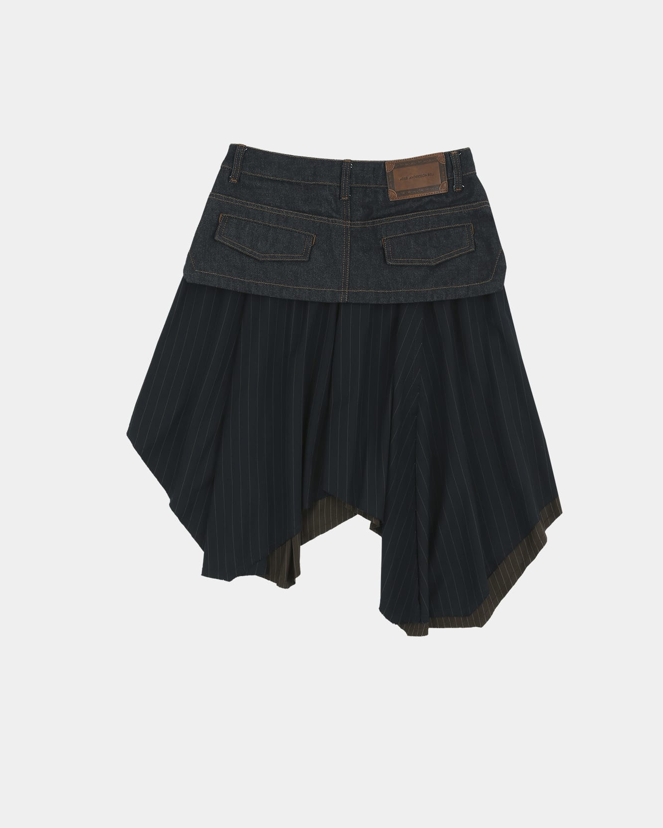 RIGID TURN-OVER ASYMMETRIC SKIRT apa913w(NAVY/BROWN) – Andersson Bell