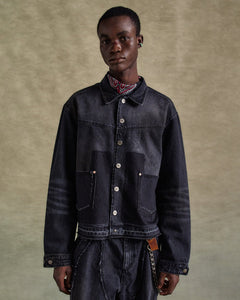 기타 RODEO MOTORCYCLE DENIM JACKET awa675m(BLACK)