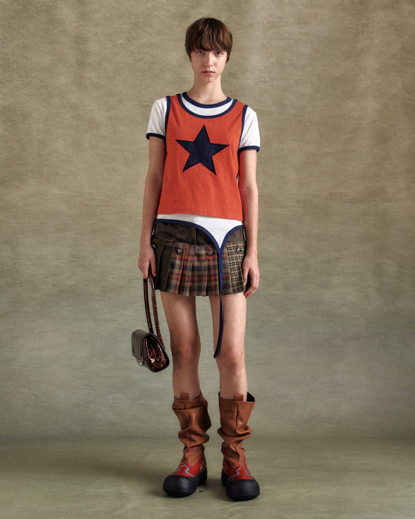 ★ANDERSSON BELL★ Sevigny Layered T-Shirt atb1312w(ORANGE) SEVIGNY LAYERED T-SHIRT atb1312w(ORANGE) – Andersson Bell