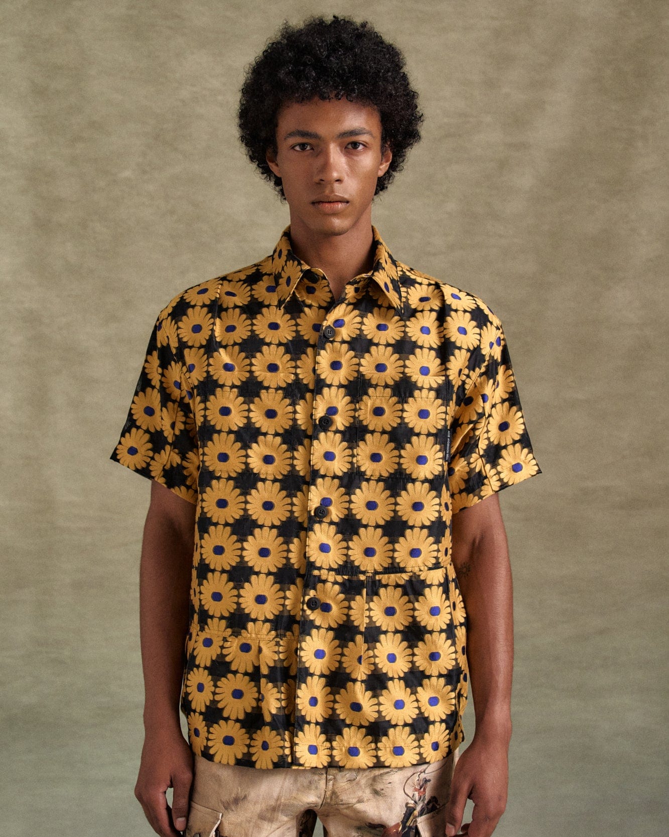 SHEER FLOWER SHIRTS atb1278m(YELLOW) – Andersson Bell