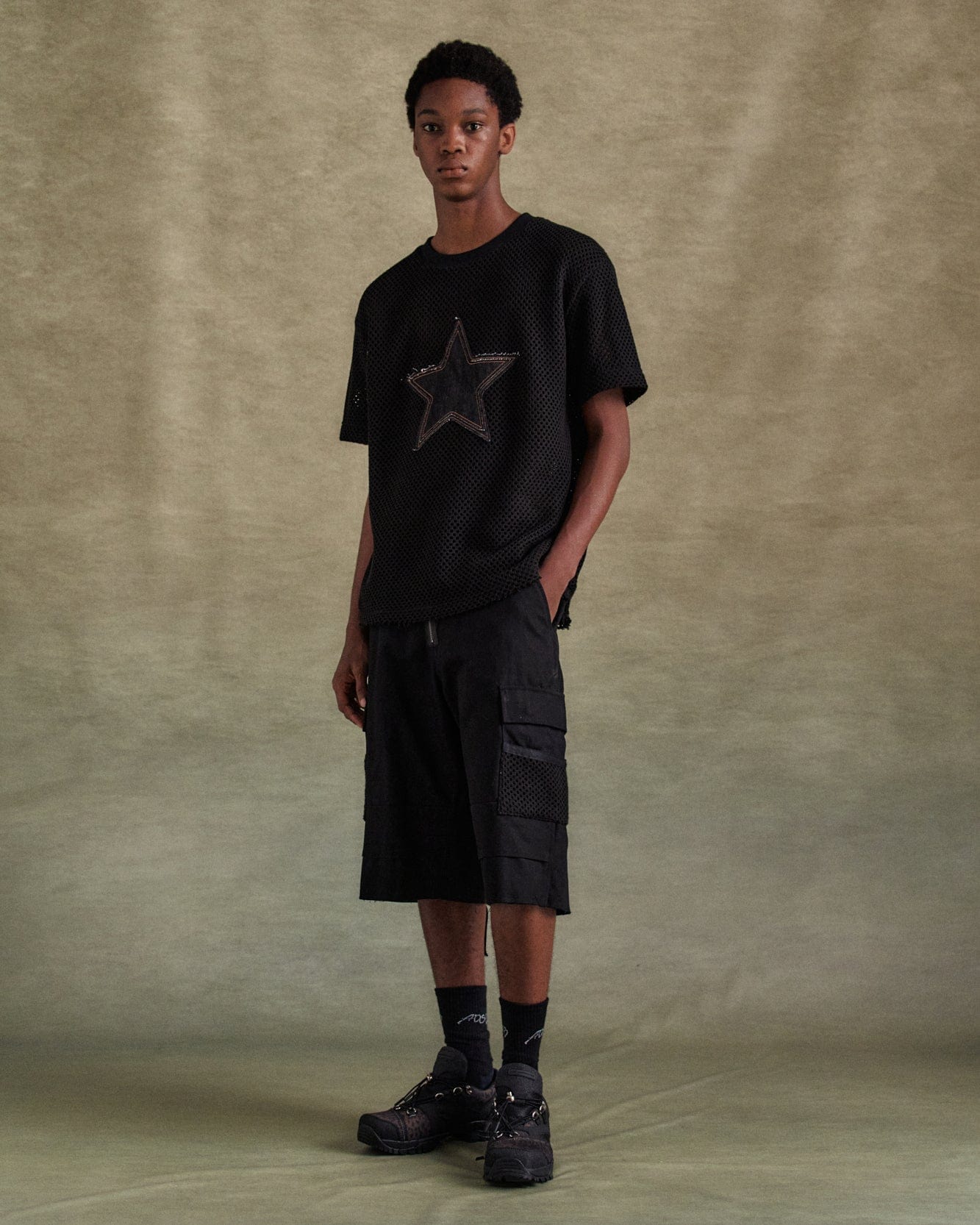 기타 STAR PATCH MESH T-SHIRTS atb1295m(BLACK)