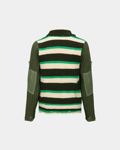 기타 STRIPE HIGH-NECK ZIP-UP SWEATER atb1344m(KHAKI)