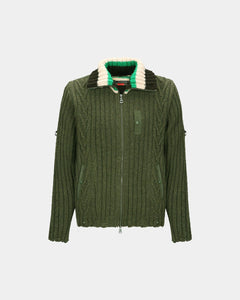 기타 STRIPE HIGH-NECK ZIP-UP SWEATER atb1344m(KHAKI)