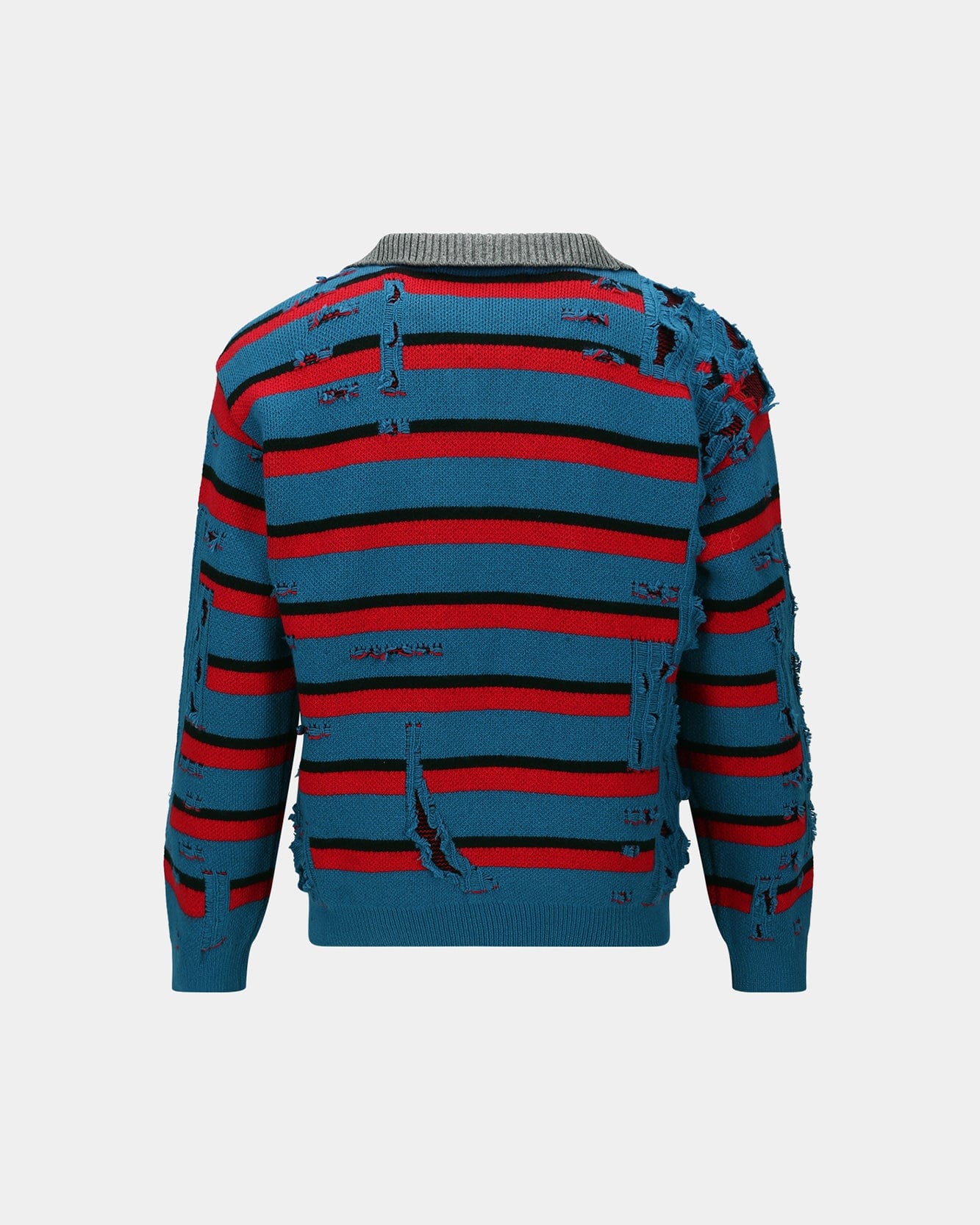 기타 STRIPE JACQUARD HALF ZIP-UP SWEATER atb1331m(BLUE/RED)