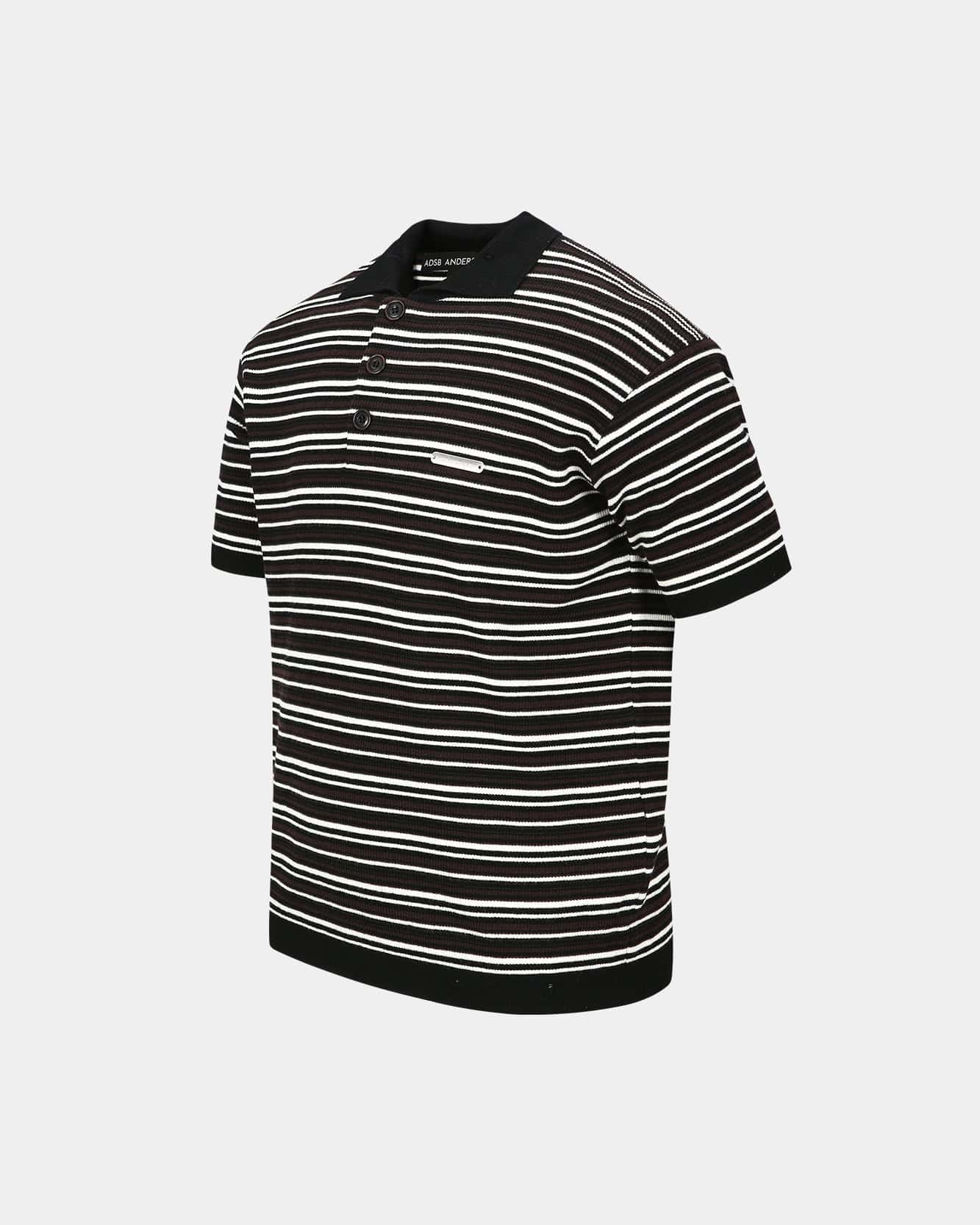 기타 STRIPE POLO SWEATER atb1286m(BLACK/BROWN)