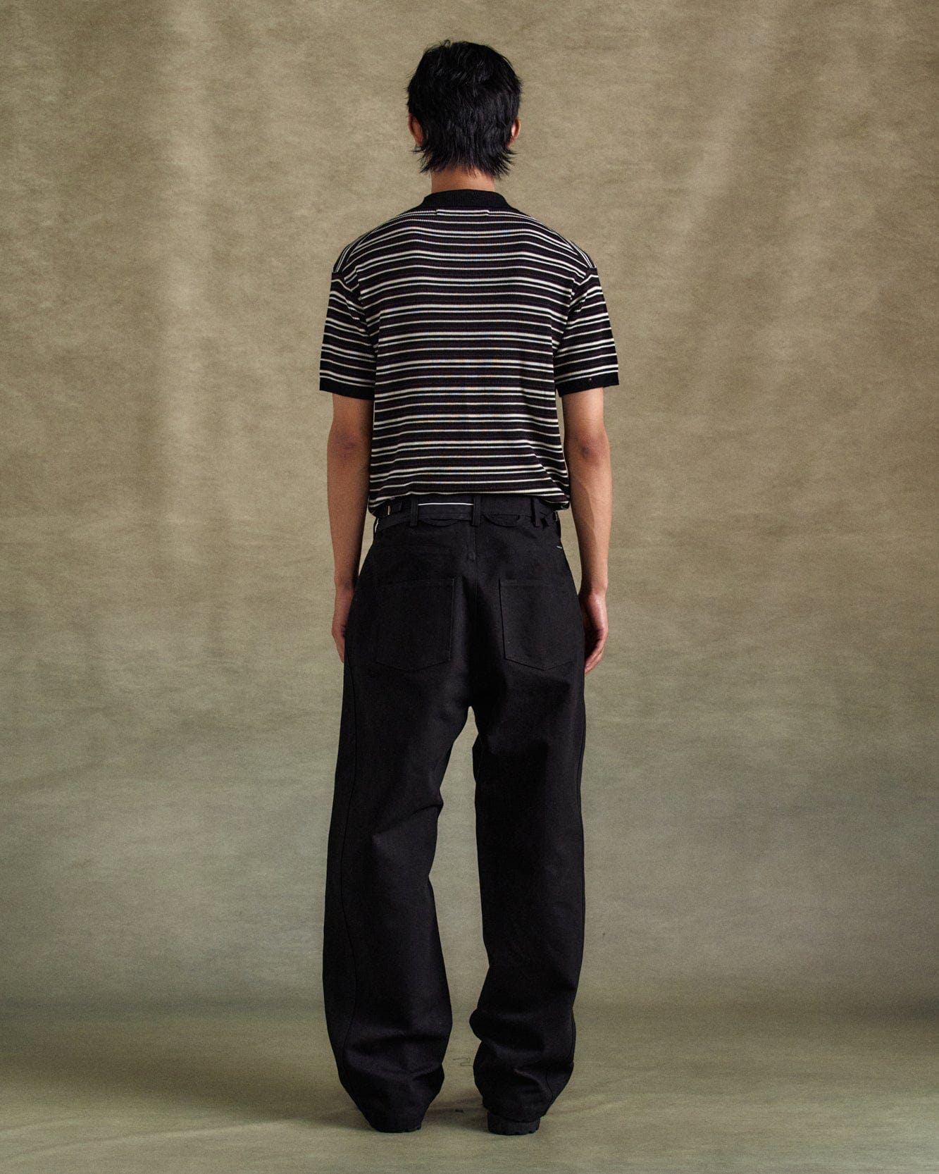 기타 STRIPE POLO SWEATER atb1286m(BLACK/BROWN)