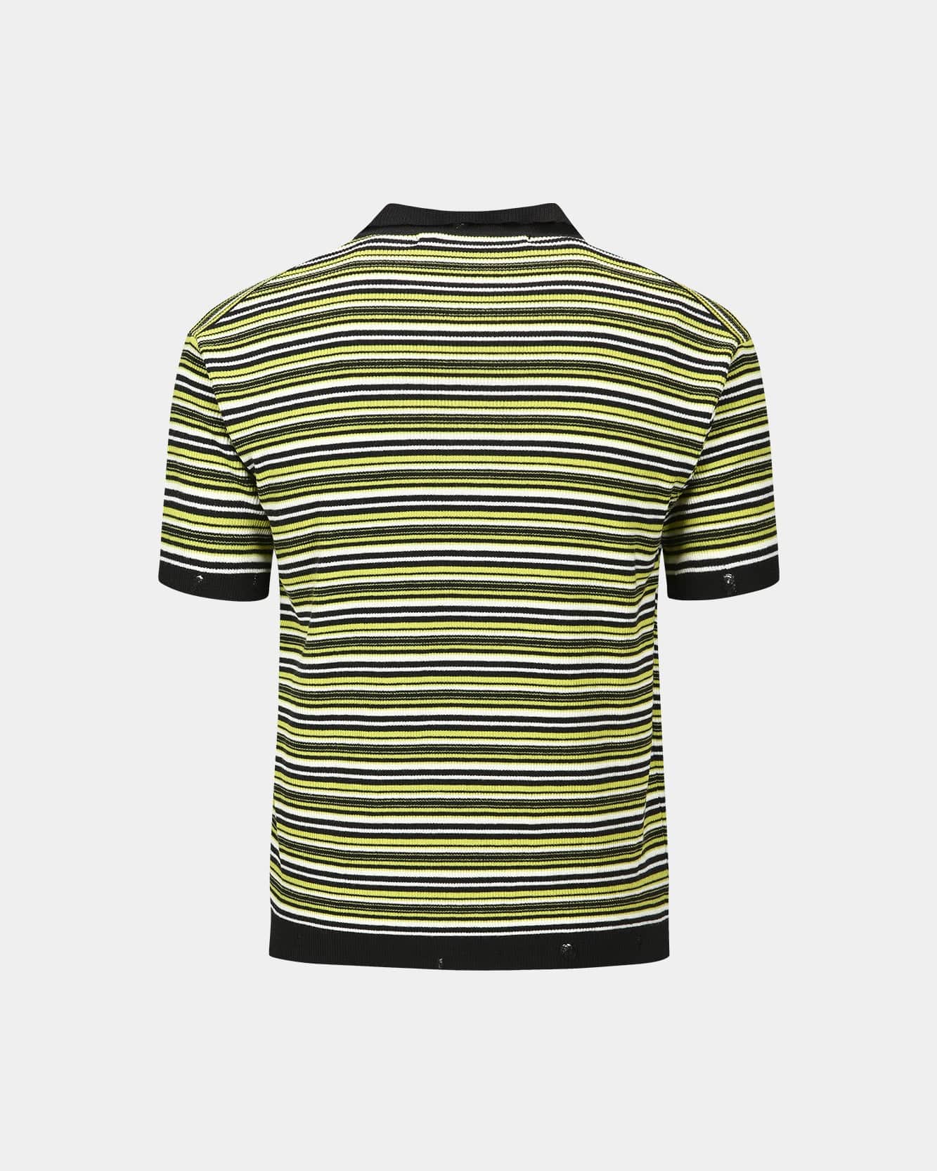 기타 STRIPE POLO SWEATER atb1286m(CHARCOAL/LIME)