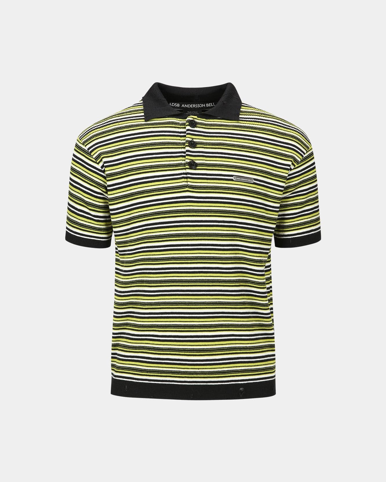 기타 STRIPE POLO SWEATER atb1286m(CHARCOAL/LIME)
