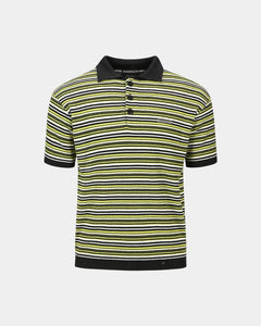 기타 STRIPE POLO SWEATER atb1286m(CHARCOAL/LIME)
