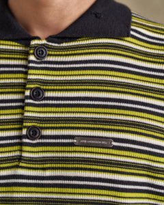 기타 STRIPE POLO SWEATER atb1286m(CHARCOAL/LIME)