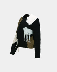 기타 SYLVIA ABSTRACT PATCHWORK SWEATER atb1365w(BLACK)