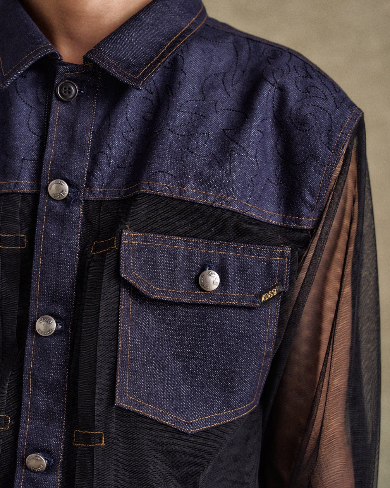 기타 TONNY DENIM SHEER JACKET awa695m(BLUE)