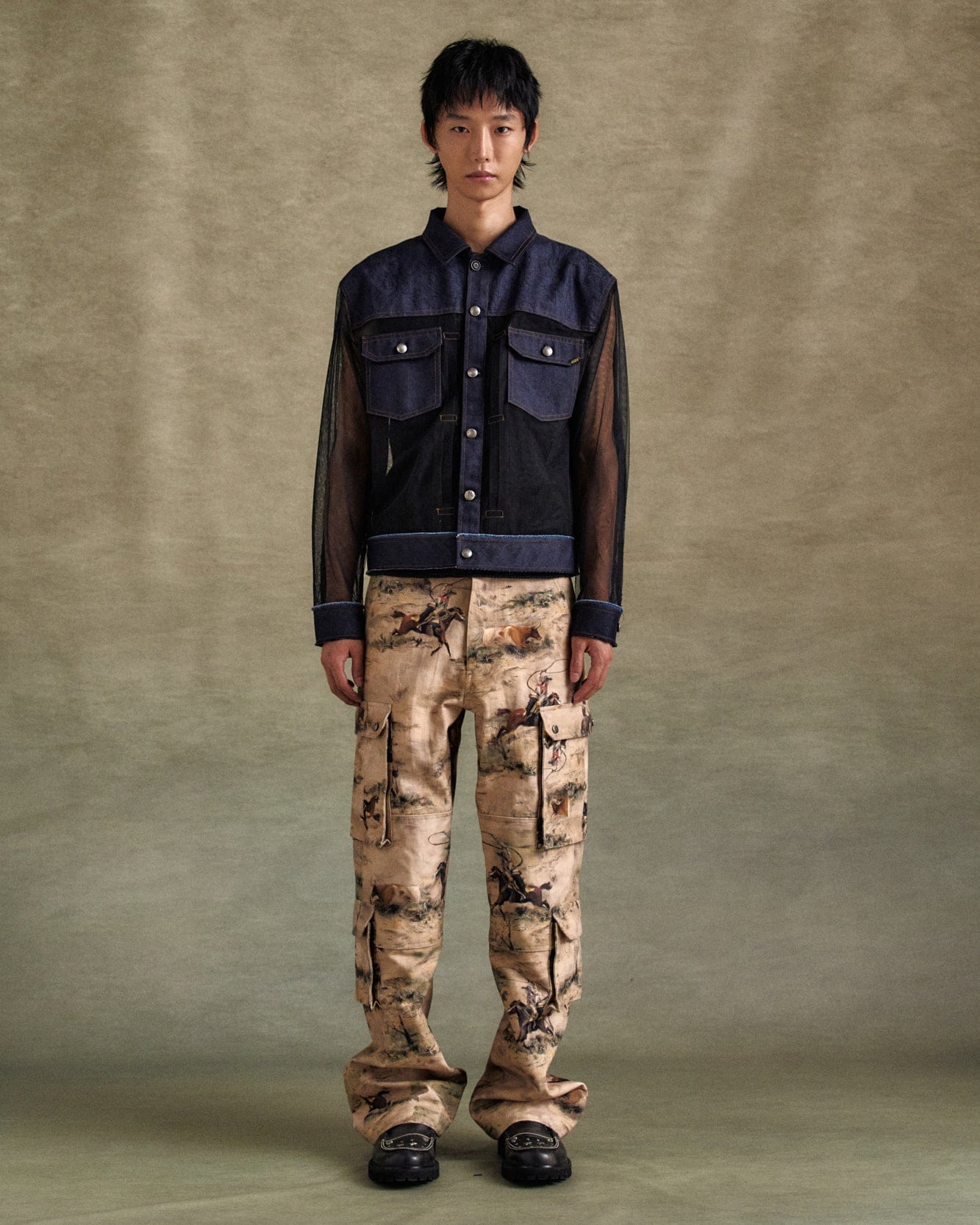 기타 TONNY DENIM SHEER JACKET awa695m(BLUE)