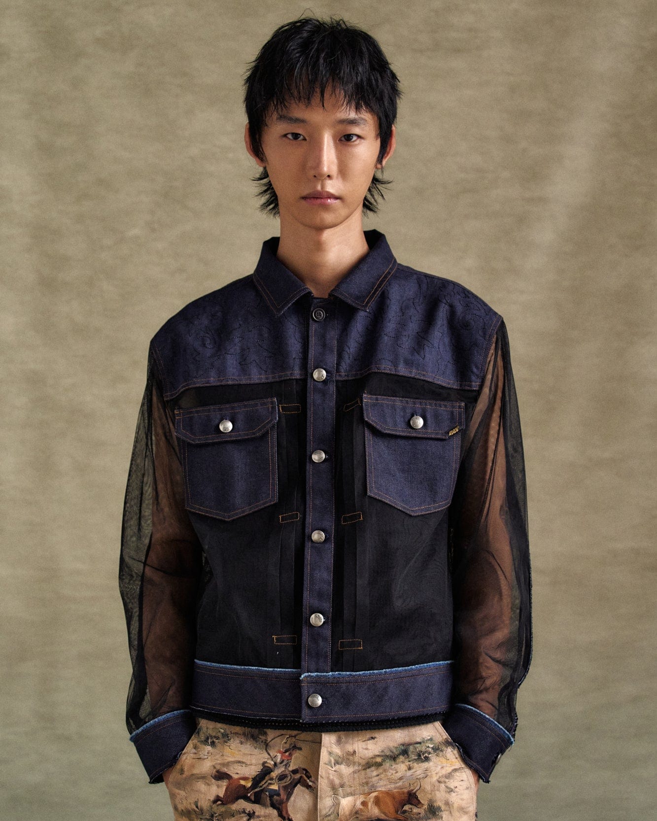 기타 TONNY DENIM SHEER JACKET awa695m(BLUE)