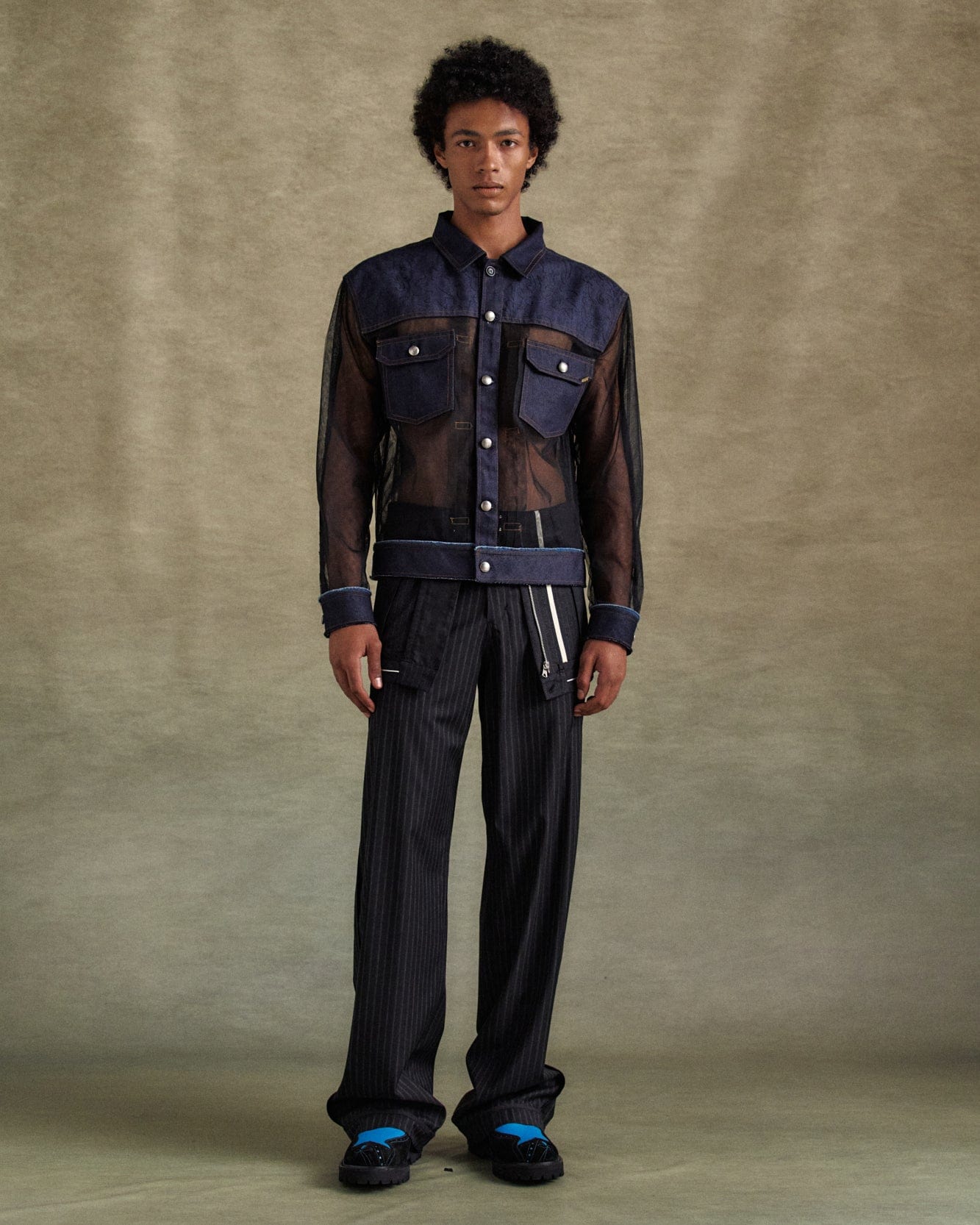 기타 TONNY DENIM SHEER JACKET awa695m(BLUE)