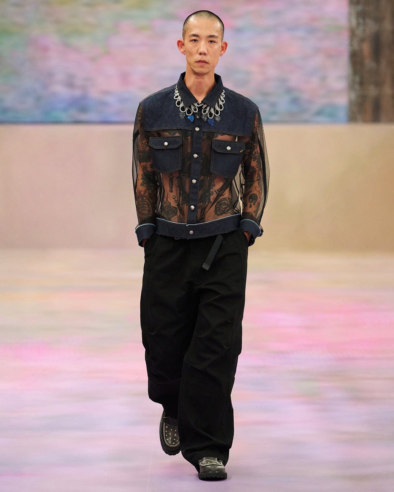 기타 TONNY DENIM SHEER JACKET awa695m(BLUE)