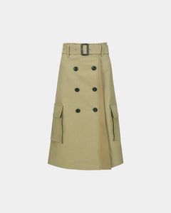 기타 TRENCH PLEATS SKIRT apa849w(KHAKI)