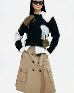 기타 TRENCH PLEATS SKIRT apa849w(KHAKI)