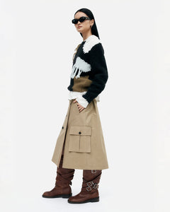 기타 TRENCH PLEATS SKIRT apa849w(KHAKI)