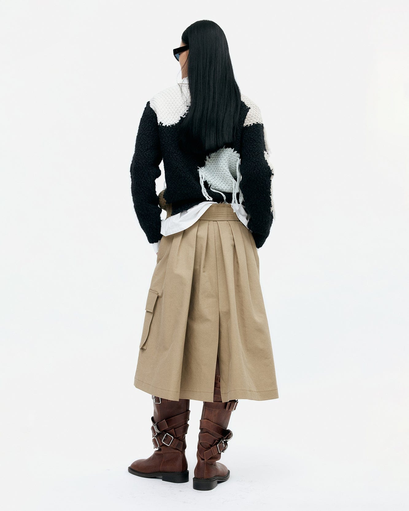 기타 TRENCH PLEATS SKIRT apa849w(KHAKI)