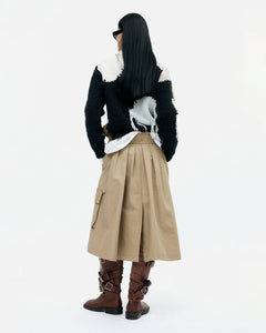 기타 TRENCH PLEATS SKIRT apa849w(KHAKI)