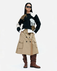 기타 TRENCH PLEATS SKIRT apa849w(KHAKI)