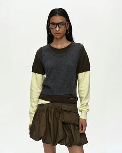 TRES OVER LAYERED SWEATER atb1474w(GREEN) – Andersson Bell