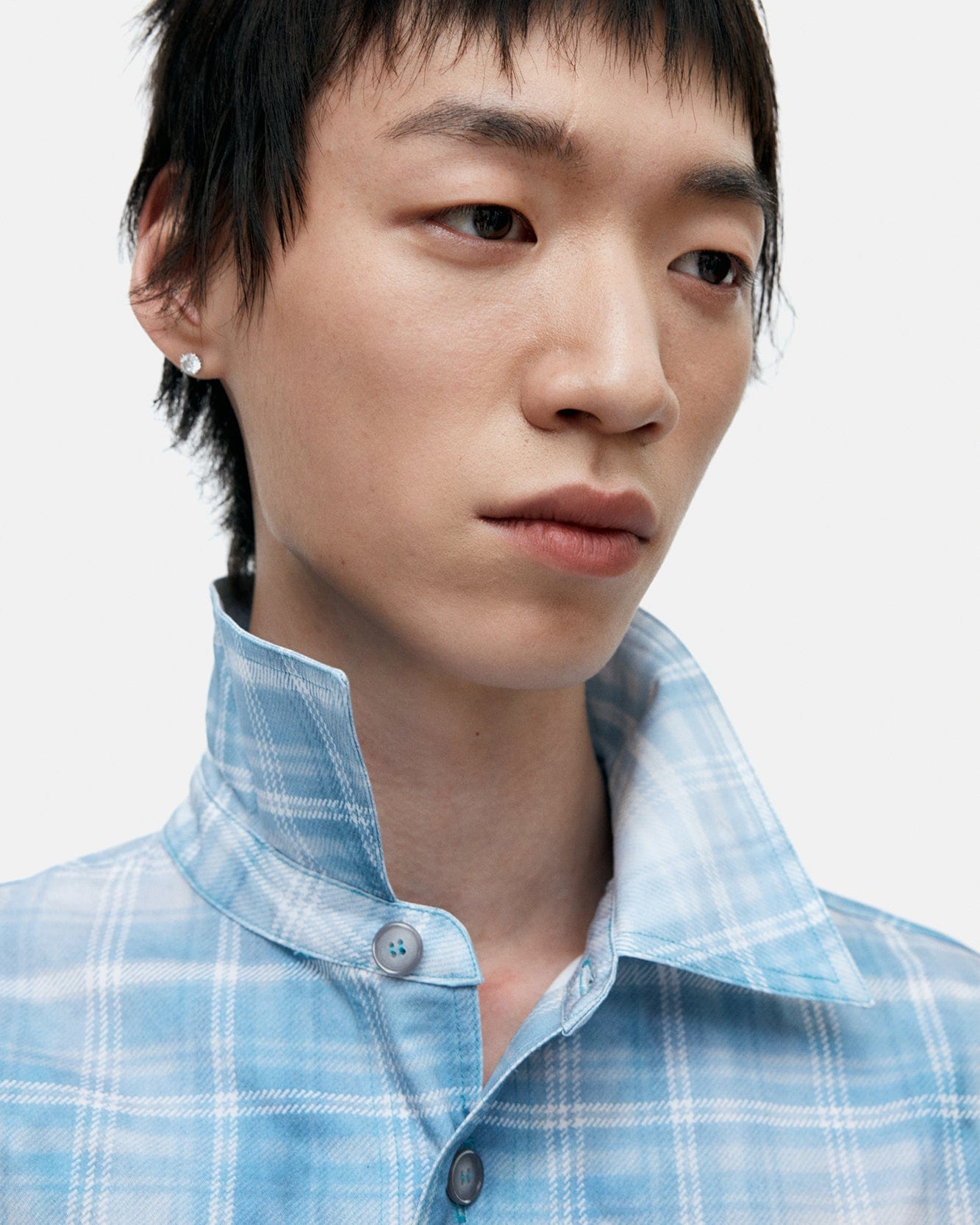 기타 TROMPE LOEIL PRINTED CHECK SHIRTS atb1340m(BLUE)
