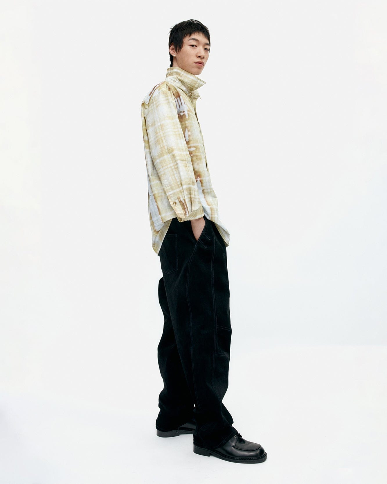 기타 TROMPE LOEIL PRINTED CHECK SHIRTS atb1340m(YELLOW)