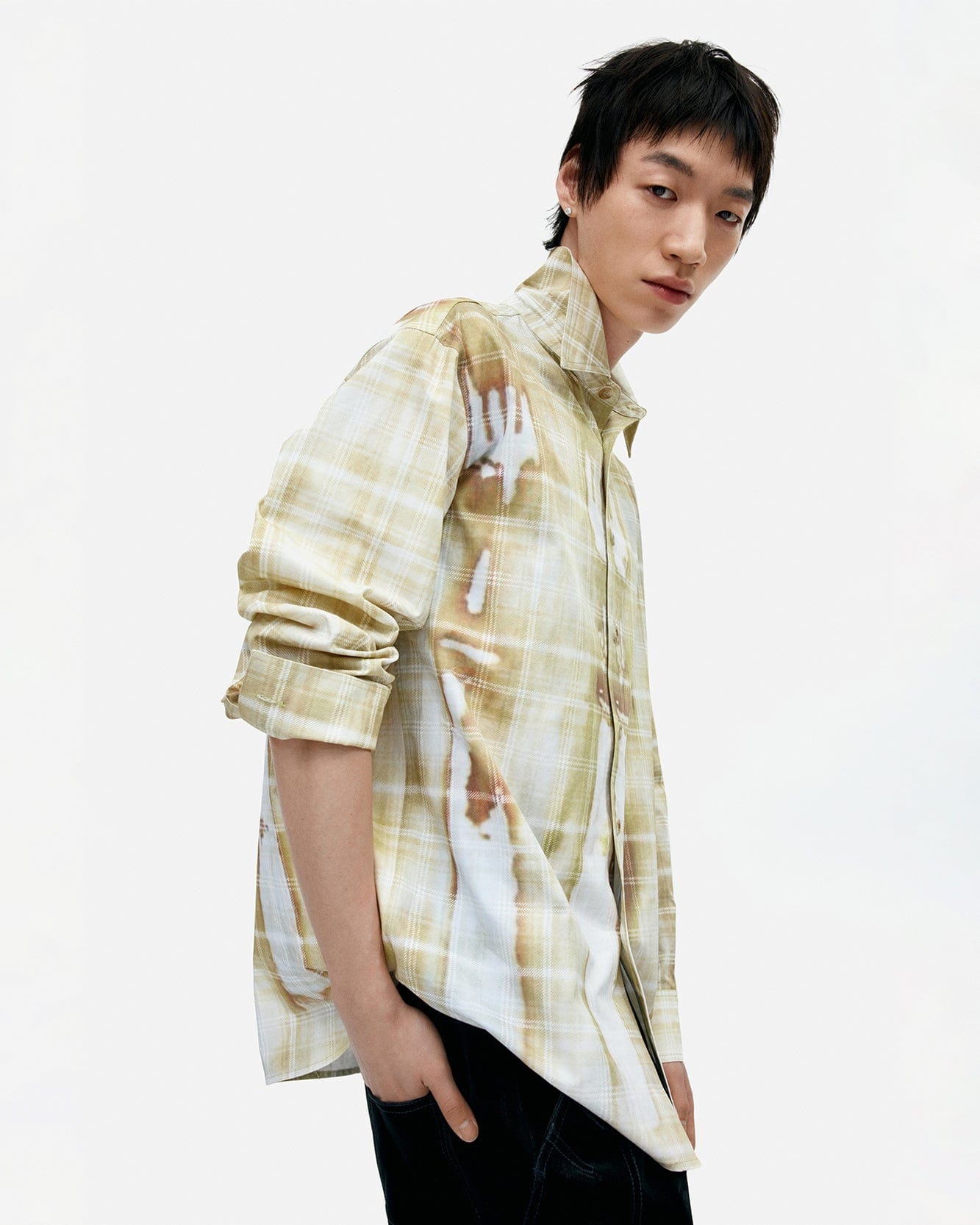 기타 TROMPE LOEIL PRINTED CHECK SHIRTS atb1340m(YELLOW)
